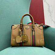 Gucci mini brown leather double G bag - 1