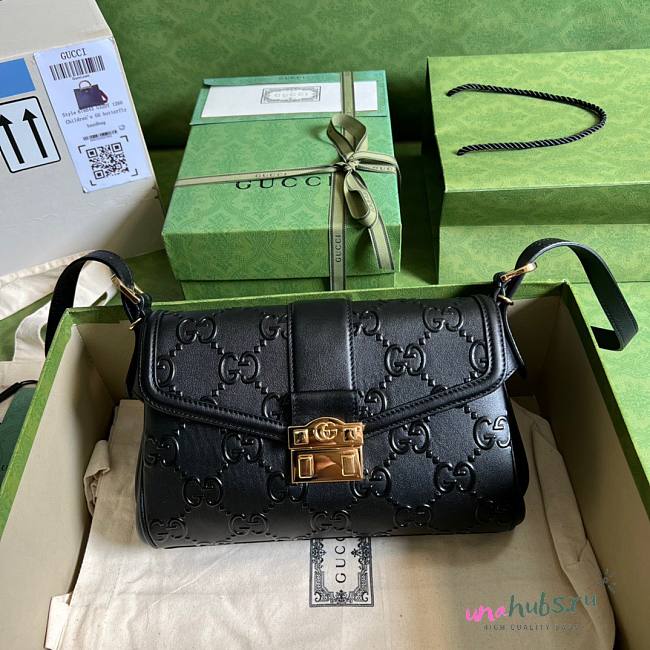 Gucci black medium GG shoulder bag - 1