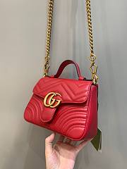 Gucci GG Marmont Small Red Leather Bag - 6