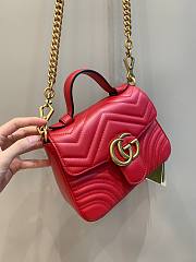 Gucci GG Marmont Small Red Leather Bag - 5