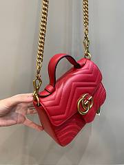 Gucci GG Marmont Small Red Leather Bag - 4