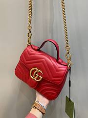 Gucci GG Marmont Small Red Leather Bag - 3