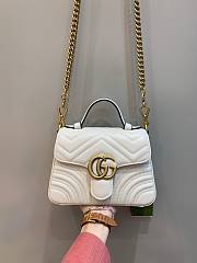 Gucci GG Marmont Small White Leather Bag - 1