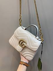 Gucci GG Marmont Small White Leather Bag - 3