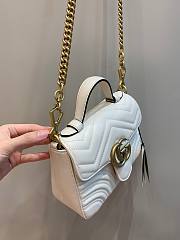 Gucci GG Marmont Small White Leather Bag - 2