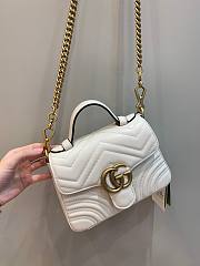 Gucci GG Marmont Small White Leather Bag - 5