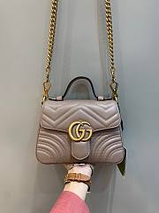 Gucci GG Marmont Small Beige Leather Bag - 1