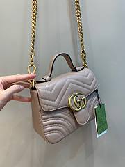 Gucci GG Marmont Small Beige Leather Bag - 6