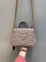 Gucci GG Marmont Small Beige Leather Bag - 4