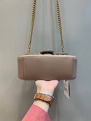 Gucci GG Marmont Small Beige Leather Bag - 3