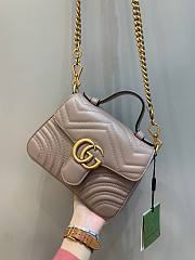 Gucci GG Marmont Small Beige Leather Bag - 2