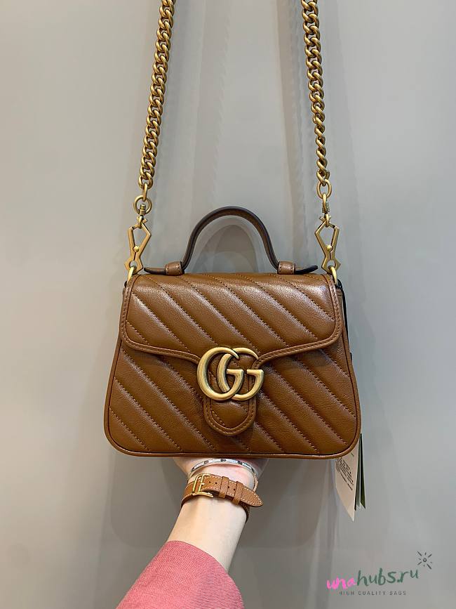 Gucci GG Marmont Small Beige Leather Bag 02 - 1