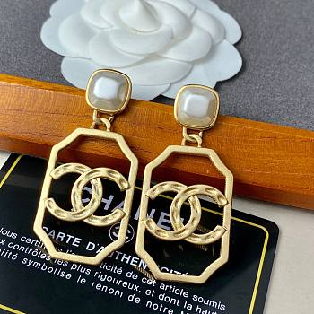 Chanel tag drop earings 