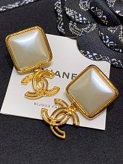 Chanel square pearl earings  - 5