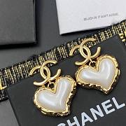 Chanel pearl heart earings  - 6