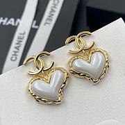 Chanel pearl heart earings  - 5