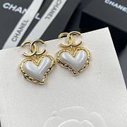 Chanel pearl heart earings  - 4