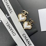 Chanel pearl heart earings  - 3