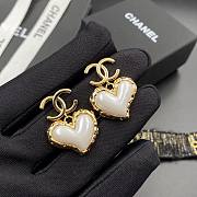 Chanel pearl heart earings  - 2