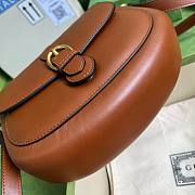  Gucci Embossed brown leather shoulder bag - 3