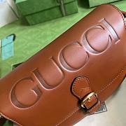  Gucci Embossed brown leather shoulder bag - 5