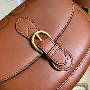  Gucci Embossed brown leather shoulder bag - 6