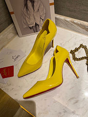 Louboutin Yellow Patent 100mm Heels - 6