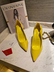 Louboutin Yellow Patent 100mm Heels - 4