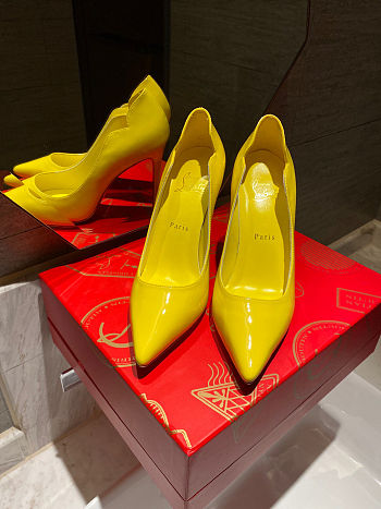 Louboutin Yellow Patent 100mm Heels