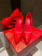 Louboutin Red Patent 100mm Heels - 1