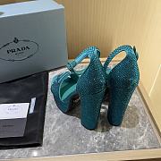 Prada Satin blue crystals heels 135 mm  - 3