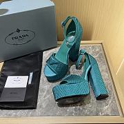 Prada Satin blue crystals heels 135 mm  - 5