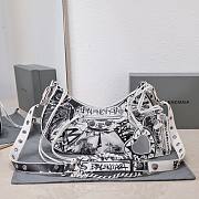 Balenciaga Le Cagole white graffiti shoulder bag - 1