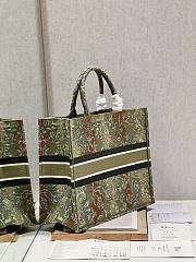Dior Large Book Tote Green Embroidery 41 Bag - 5