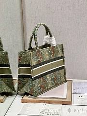 Dior Medium Book Tote Green Embroidery 36 Bag - 5