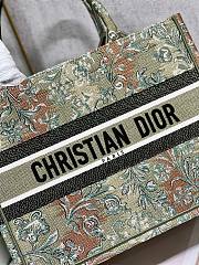 Dior Medium Book Tote Green Embroidery 36 Bag - 2