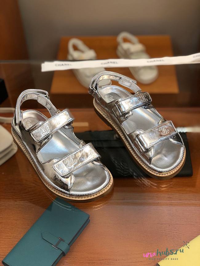 Chanel silver sandals - 1