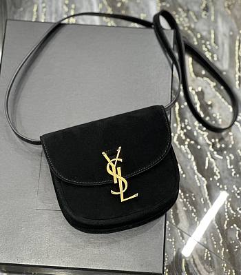 YSL Kaia small suede brown leather bag  