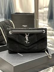 YSL Black Puffer Black Suede Leather Medium Bag  - 1