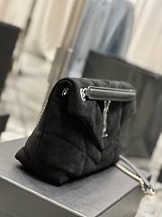 YSL Black Puffer Black Suede Leather Medium Bag  - 4