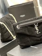 YSL Black Puffer Black Suede Leather Medium Bag  - 5