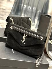 YSL Black Puffer Black Suede Leather Medium Bag  - 3