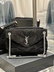 YSL Black Puffer Black Suede Leather Large Bag - 1