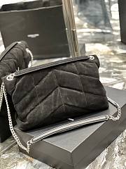 YSL Black Puffer Black Suede Leather Large Bag - 5