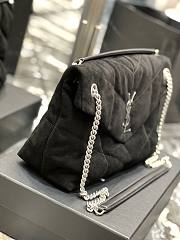 YSL Black Puffer Black Suede Leather Large Bag - 4