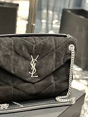 YSL Black Puffer Black Suede Leather Large Bag - 3