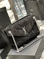 YSL Black Puffer Black Suede Leather Large Bag - 2