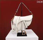 Dior Saddle white grained calfskin with strap bag  - 1