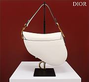 Dior Saddle white grained calfskin with strap bag  - 2