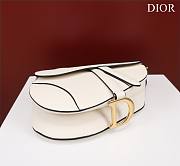 Dior Saddle white grained calfskin with strap bag  - 3